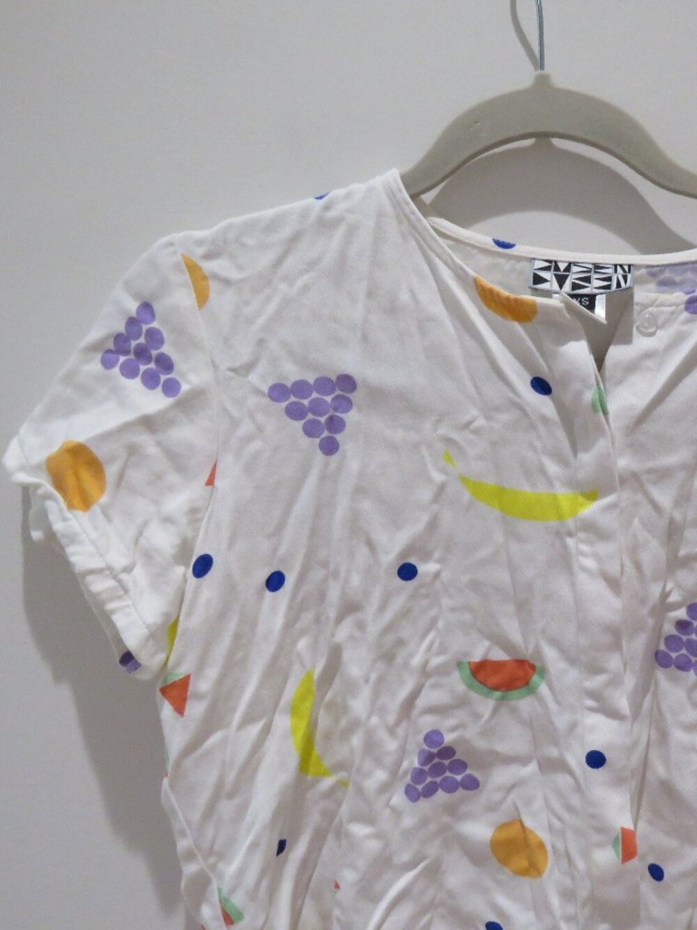DUSEN DUSEN Fruit Stand Cropped Shirt Top XS Novelty Abstract Avant Garde - Picture 3 of 13